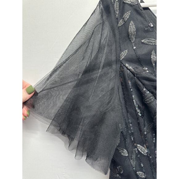 Ever Pretty Black Sequin Mesh Maxi Dress 🖤 NWT XXL Gothic Fairy Formal Gown - Picture 5 of 12